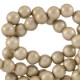 Opaque glass beads 4mm Champagne grey metallic